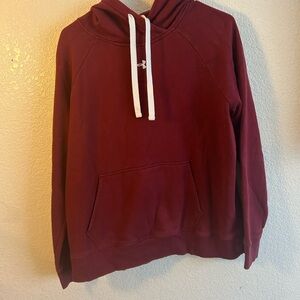 LG Men's Burgundy Pullover Hoodie with White Drawstrings